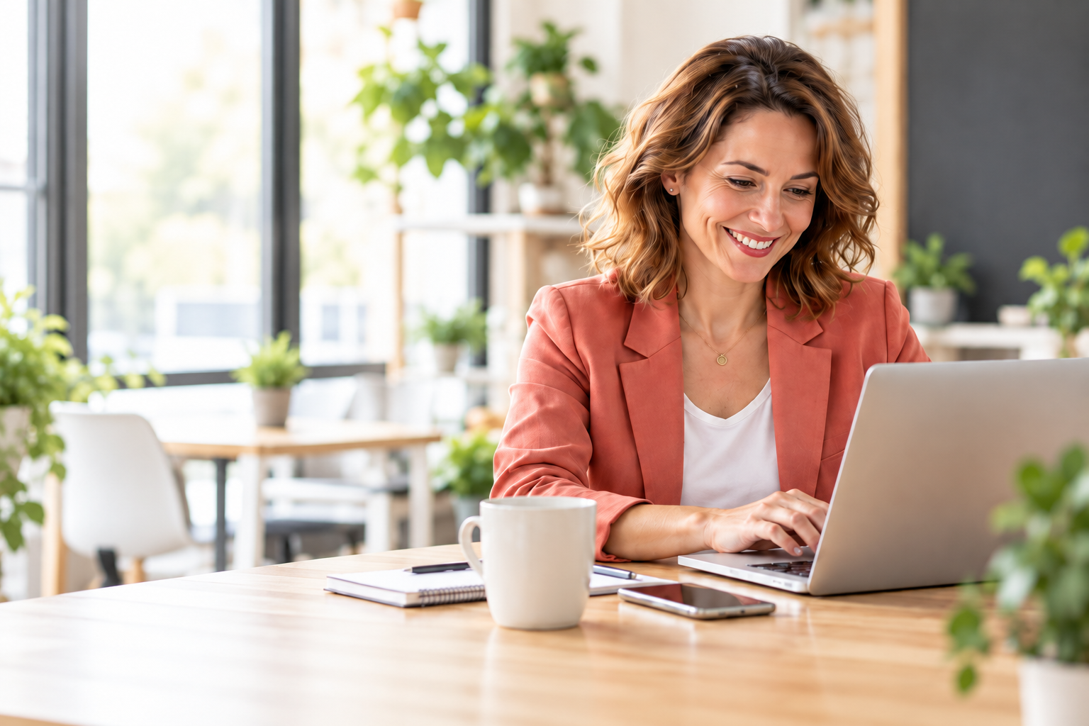 Femme travaillant sur son ordinateur portable